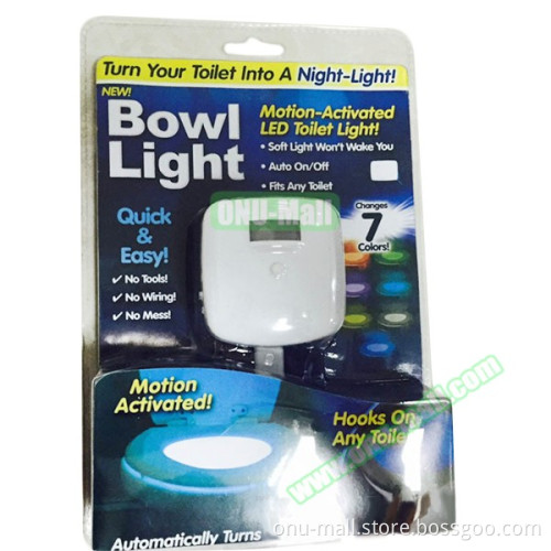 New Design 7 Colors Motion Sensor LED Toilet Bowl Night Light